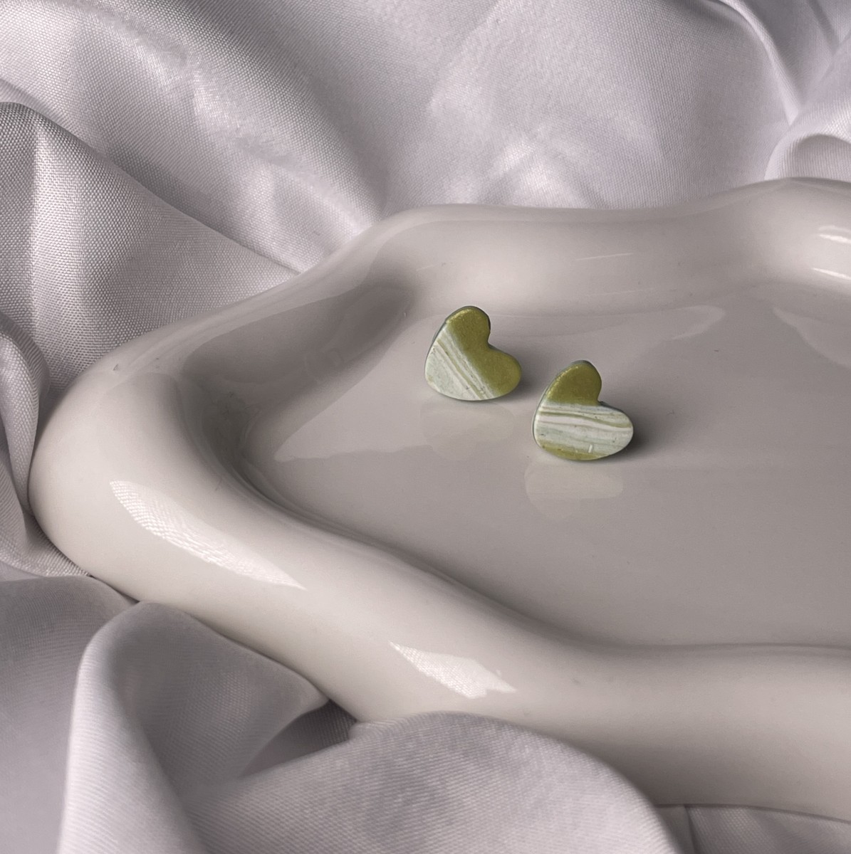 Leafy Love Heart Studs - $8