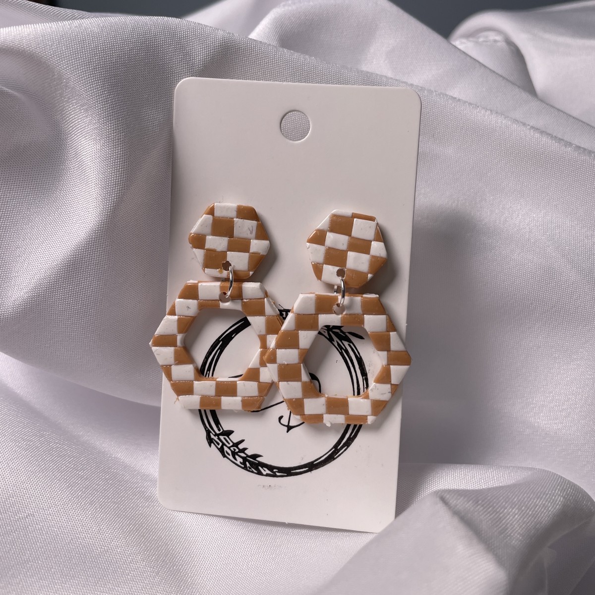 Hexagon Check Hoops - $20