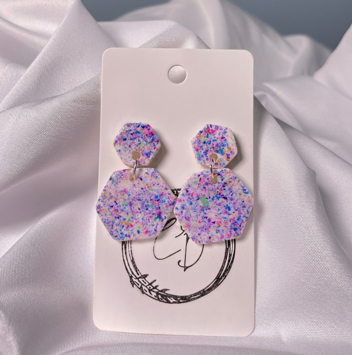 Confetti Sparkle Hexagon - $20